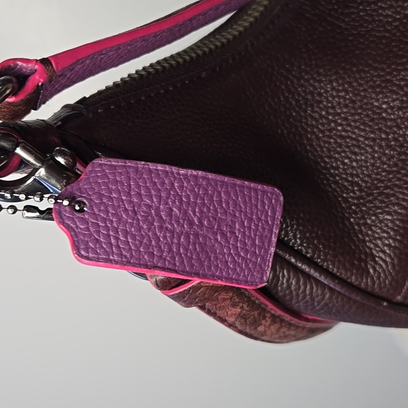 Coach Exotic Trim Harley Hobo Bag F20917 Oxblood Color - Picture 8 of 11